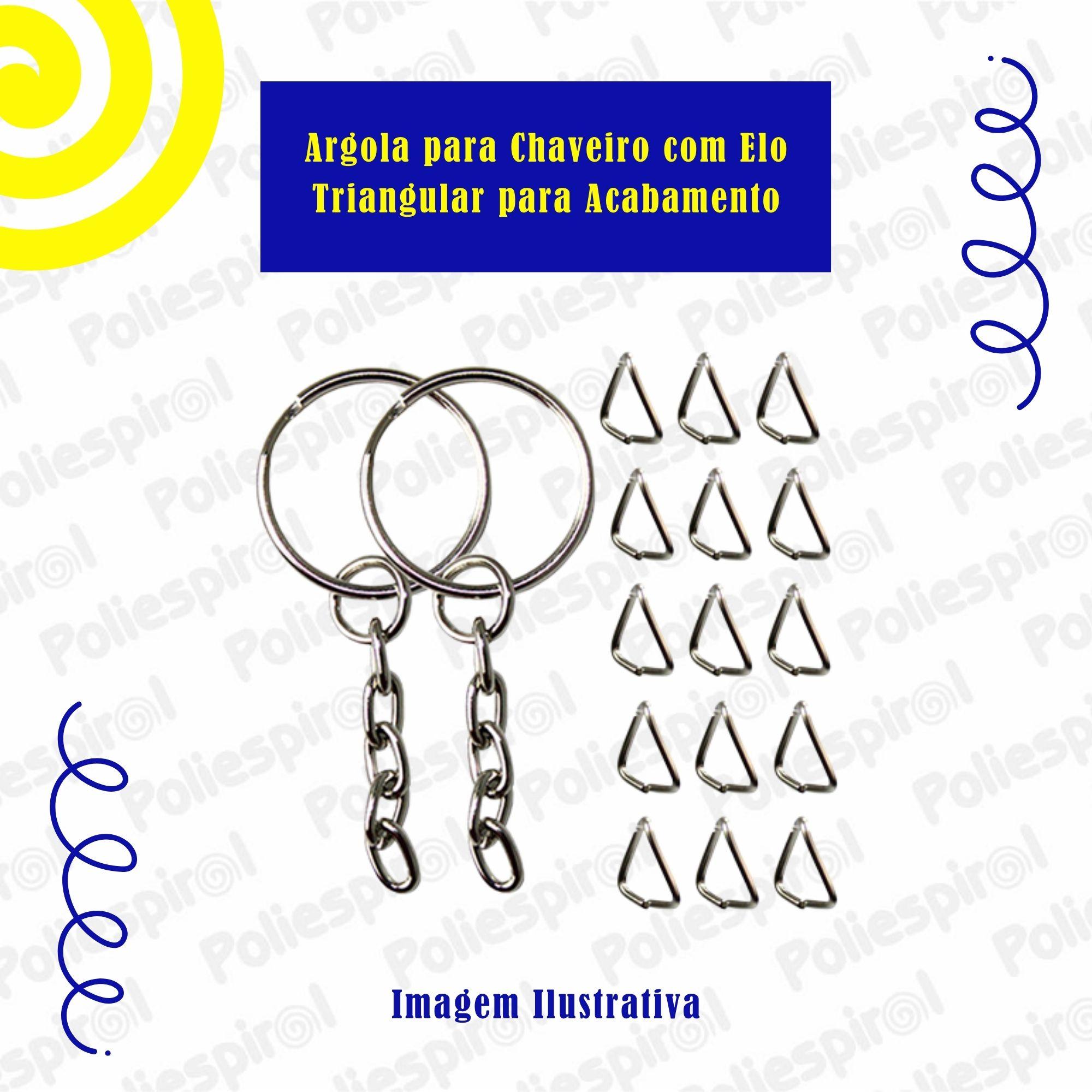 Argola Para Chaveiro 20mm Elo Triangular Para Acabamento 100